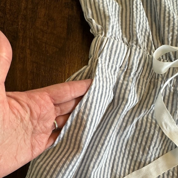 LOFT Beach | Seersucker Romper with Drawstring Waist, NWT - Picture 7 of 12